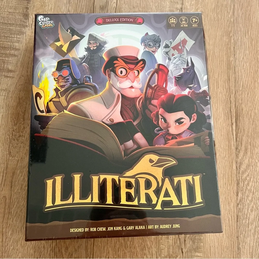 Illiterati Kickstarter Deluxe Edition Gap Closer Wood Games - Factory Sealed NWT